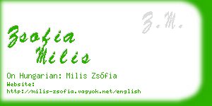 zsofia milis business card