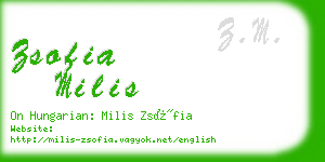 zsofia milis business card